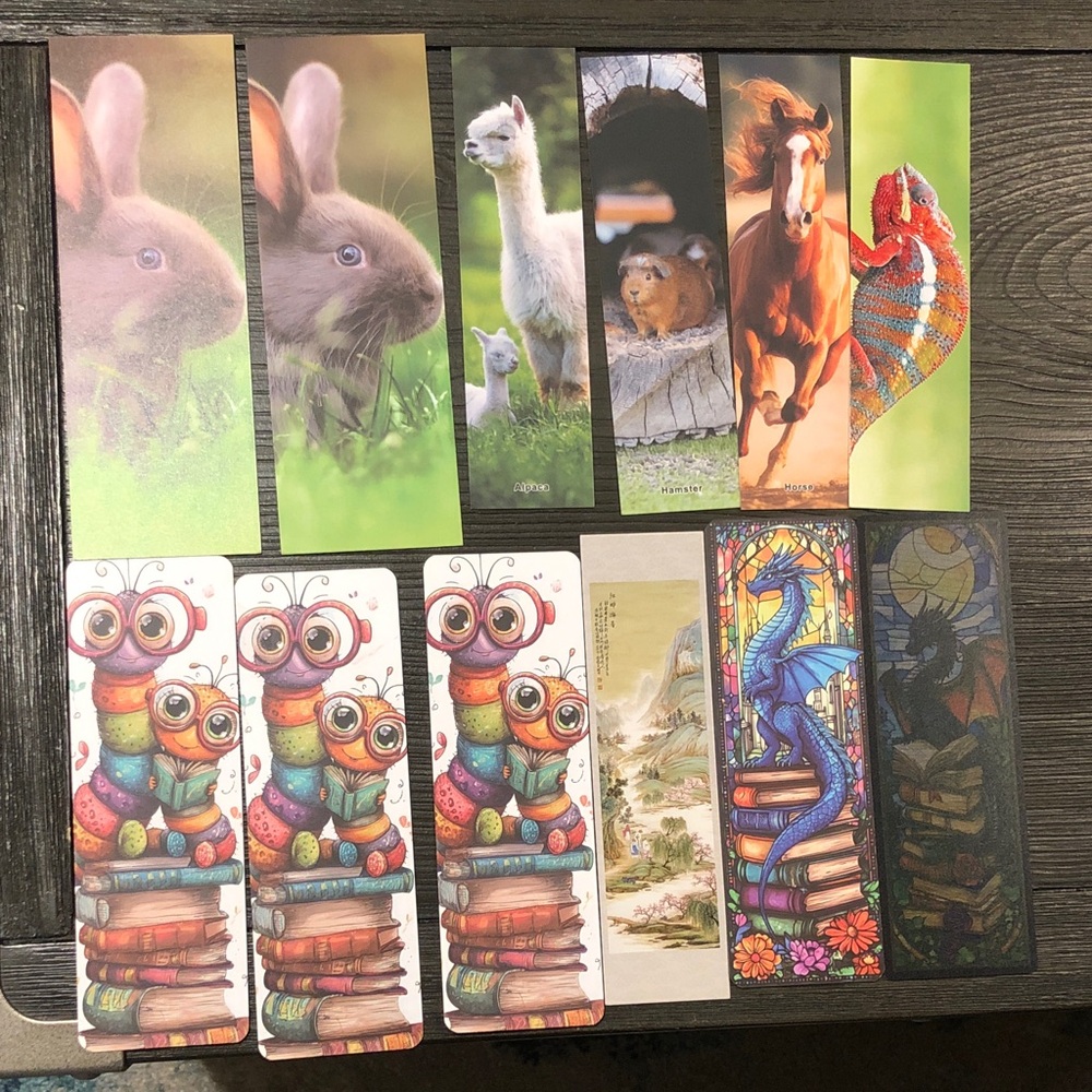 Assorted Animal & Fantasy Bookmark Set (12)